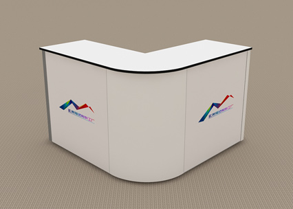 弧形展覽接待台租賃004