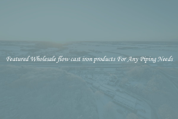 Featured Wholesale flow cast iron products For Any Piping Needs