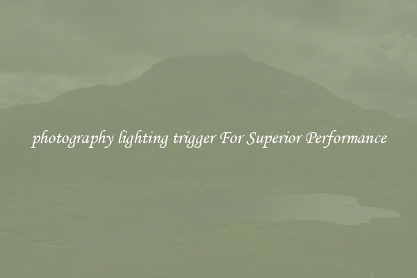 photography lighting trigger For Superior Performance