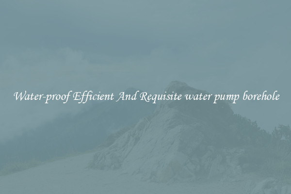 Water-proof Efficient And Requisite water pump borehole