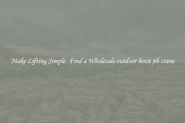 Make Lifting Simple: Find a Wholesale outdoor hoist jib crane