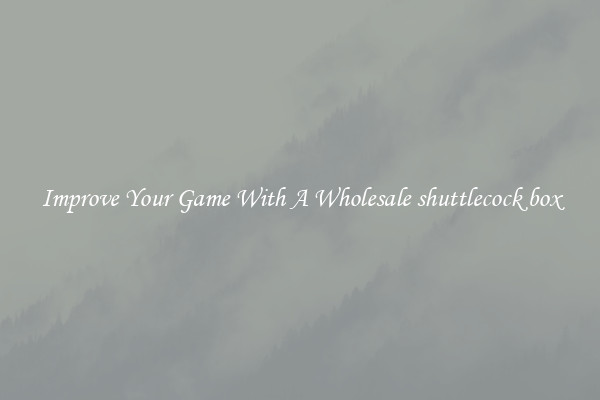 Improve Your Game With A Wholesale shuttlecock box